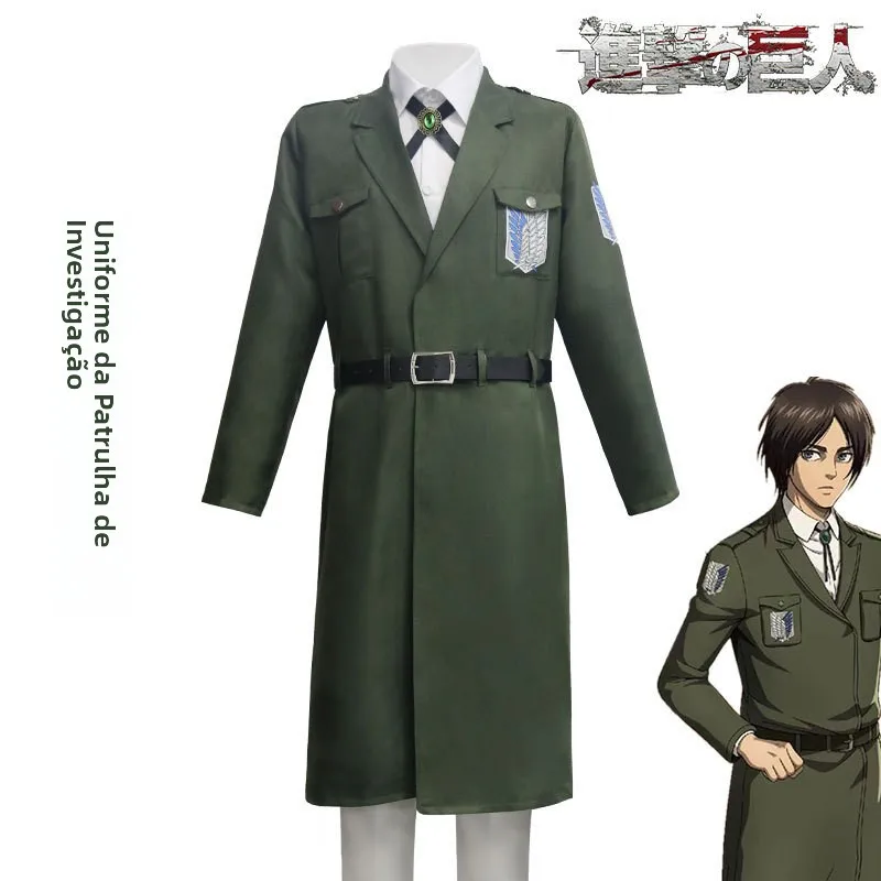 進撃の巨人-シーズン-4-フルセット-コスプレ制服-ミリタリーグリーンコート-レディースファッション-古代中国風-ステージ衣装