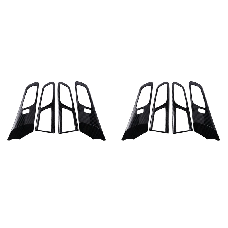 2X Carbon Fiber Inner Door Handle Panel Strip Frame Cover Trim For Ford Ranger / Everest 2015-2021 Accessories