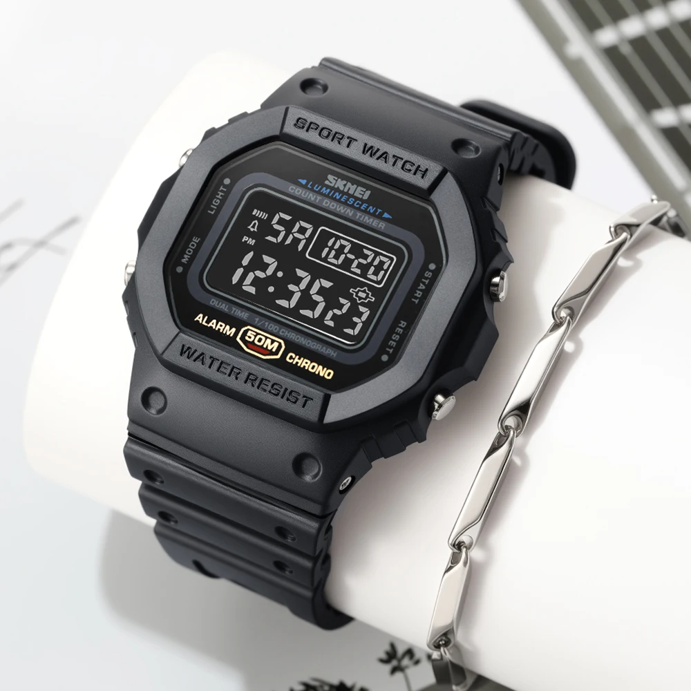 

Военные цифровые мужские спортивные часы с обратным отсчетом, модные светодиодные часы, водонепроницаемые наручные часы 5 бар, мужской будильник, Reloj Hombre