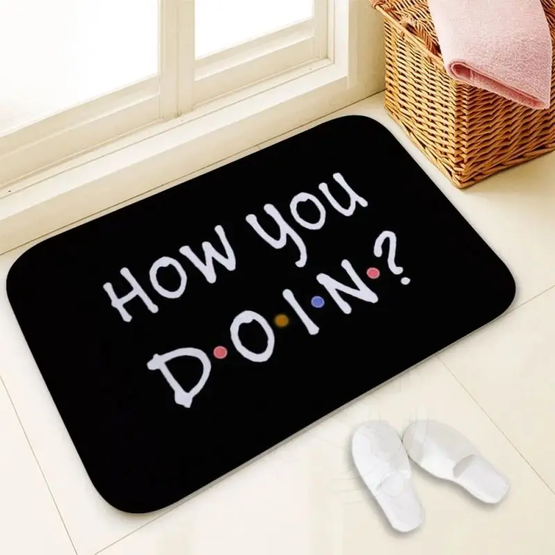 Friends Letters Printed Door Mat Home Living Room Decor Black Entrance Floor Carpets Doorway Non Slip Washable Bath Kitchen Rugs