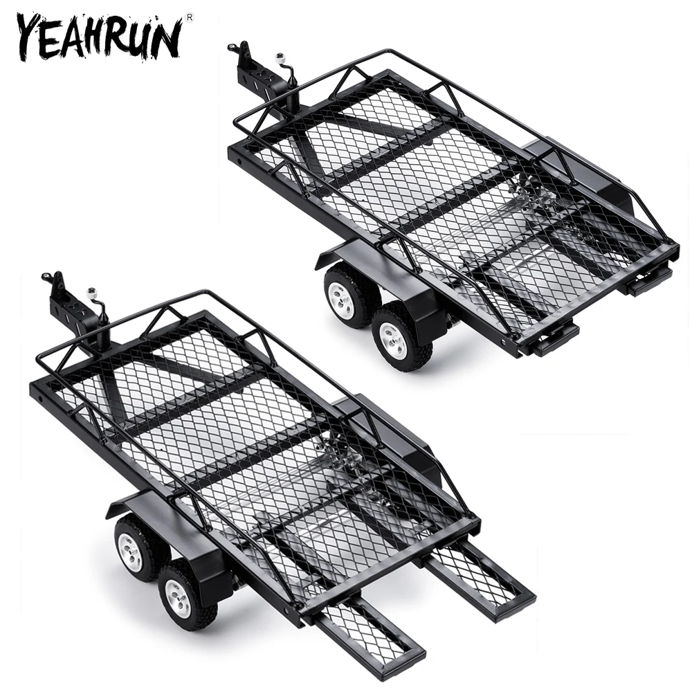 YEAHRUN 1Set Metal Trailer for 1/24 Axial SCX24 RC Car Crawler 1/18 TRX4M Upgrade Tool