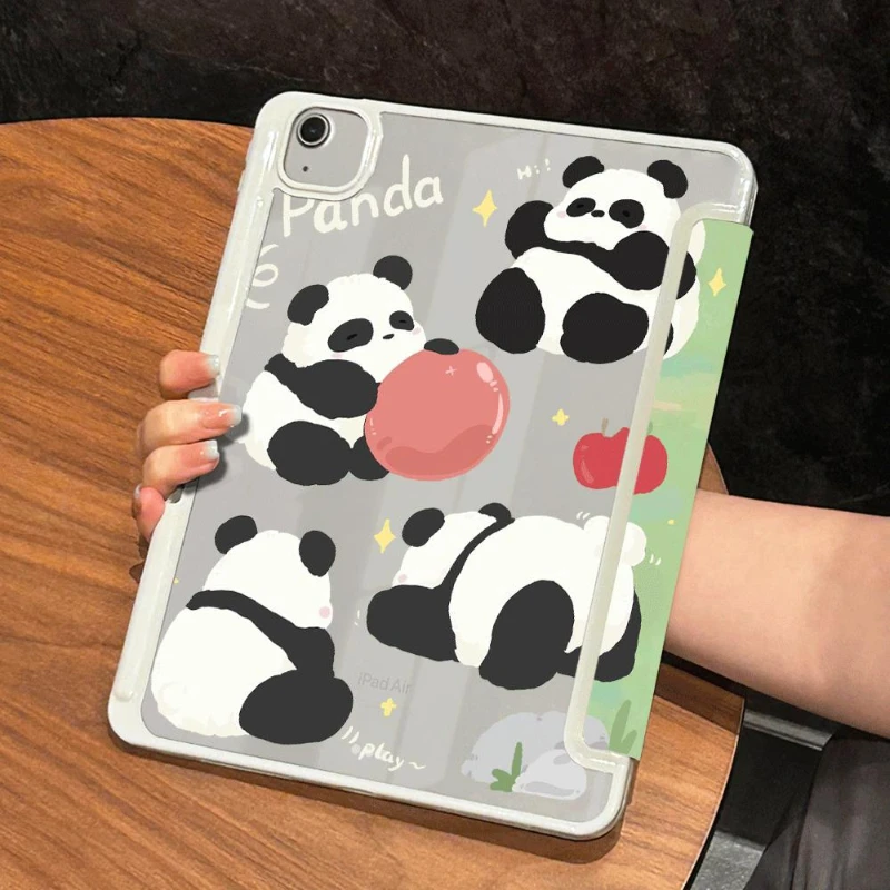 Detachable Cover for IPad Air 5 4 10.9 Cases IPad Pro 11 2022 Ipad Mini 6th Generation 2021 Air 2/3 10.5 Cute Panda Playing Case