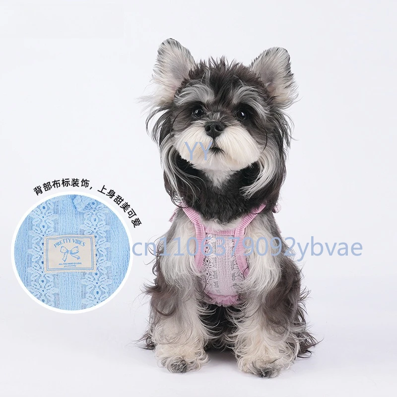

Pet dog dog clothes summer spring summer cool mesh sling vest sweet schnauzer than bear cute cat