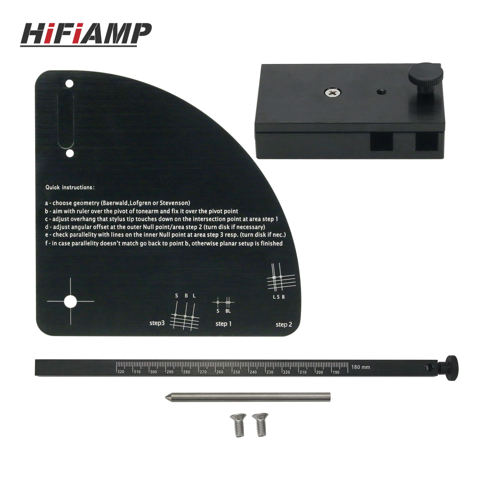 HiFiAMP Vinyl LP Turntable Alignment Protractor Tool For Turntable Phono Record Player Cartridge Stylus