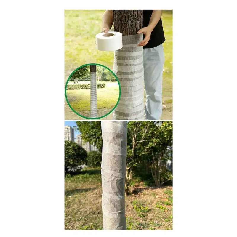 PZHI 2 Rolls 197ft Tree Protector Wrap, Winter Tree Trunk Guard Antifreeze, Breathable Tree Trunk Bandage Cover for Plants,