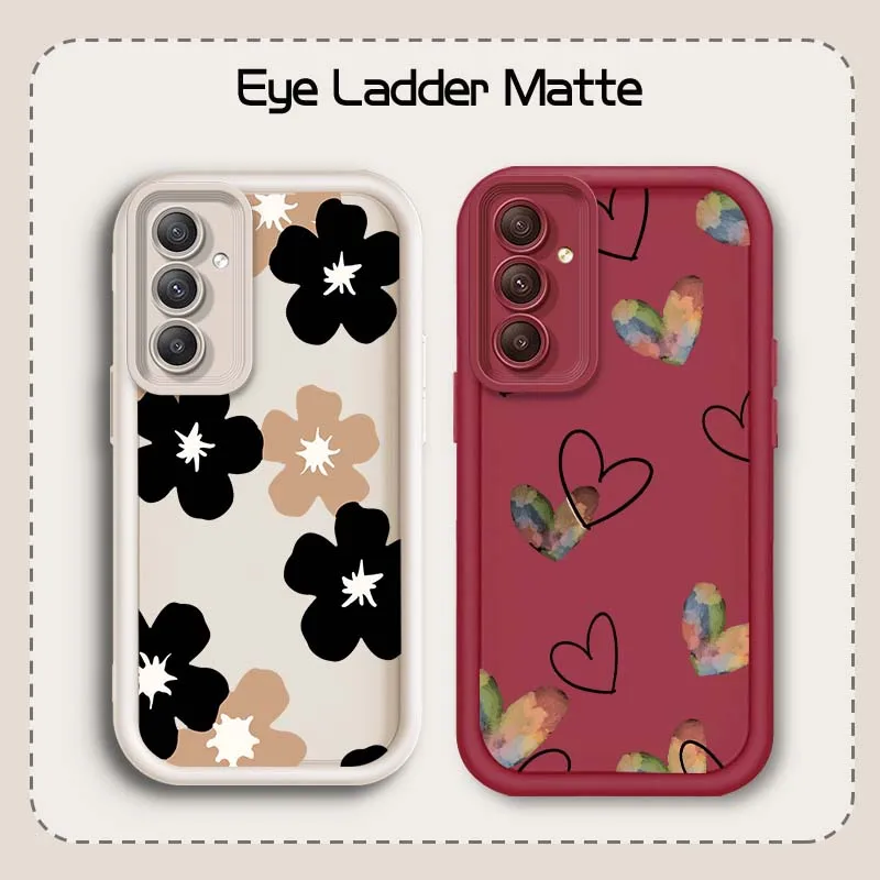 

Flower Art Love Heart Phone Case For Samsung A73 A72 A56 A55 A54 A53 A35 A32 A25 A24 A23 A21s A14 A05 5G Eye Ladder