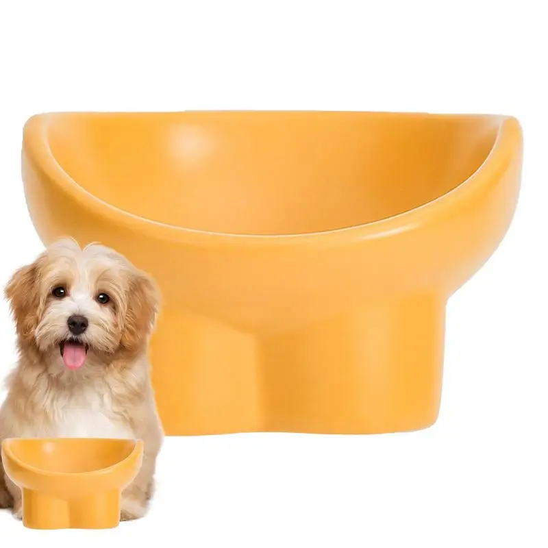 Ceramic Raised Cat Bowl Stress Free Wide Feeding Bowls Prevent Vomiting Dishes Protect Cervical Spine Porcelain Elevated Dish