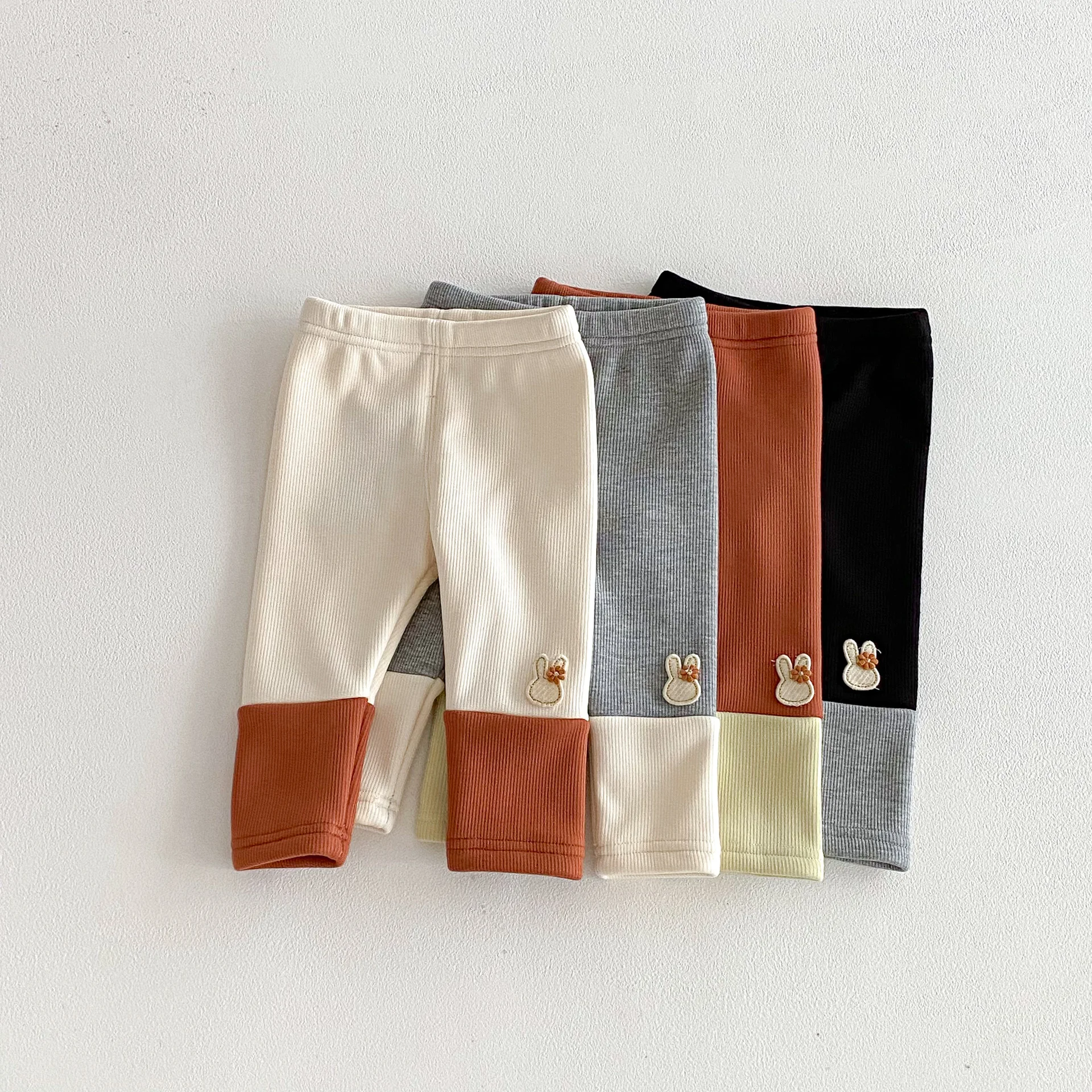 Baby Fleece Leggings 2025 Autumn Winter Infant Girls Warm Pants Cute Cartoon Toddler Patchwork Leggings Trousers