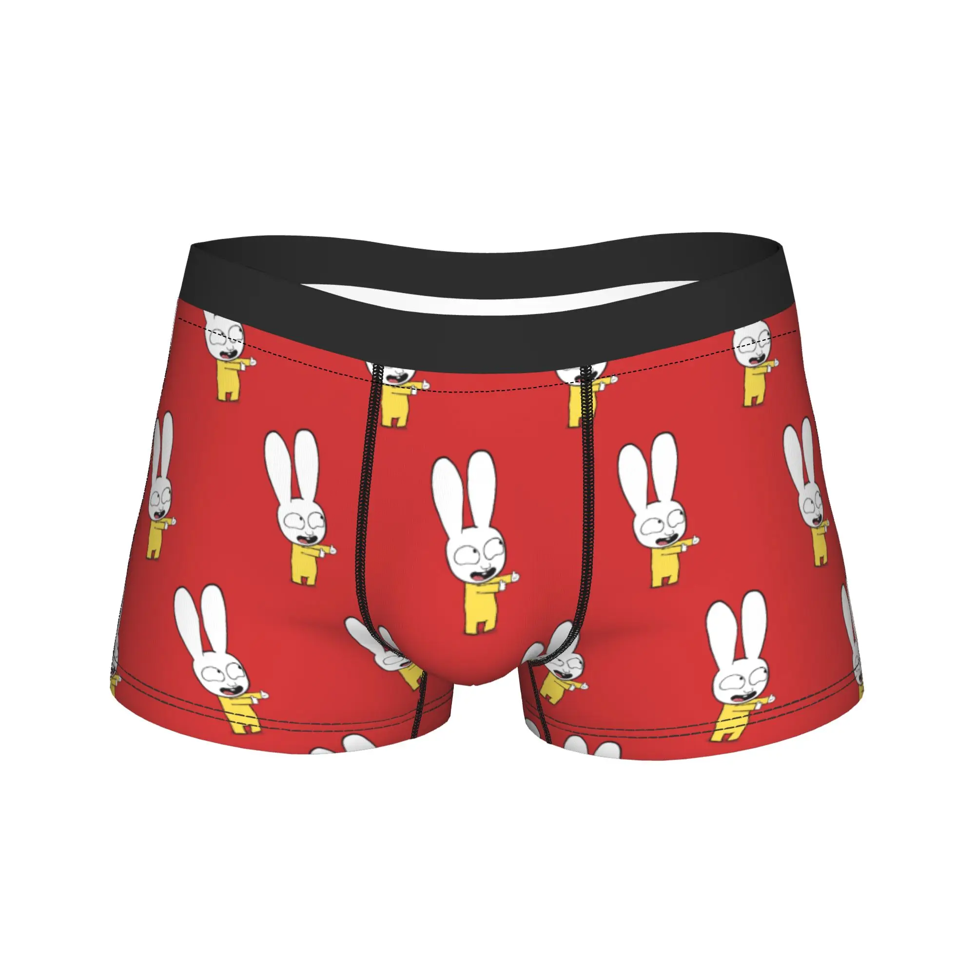 Men Simons Rabbit Underwear French Cartoon Humor Boxer Briefs Shorts Panties Homme Breathable Underpants S-XXL