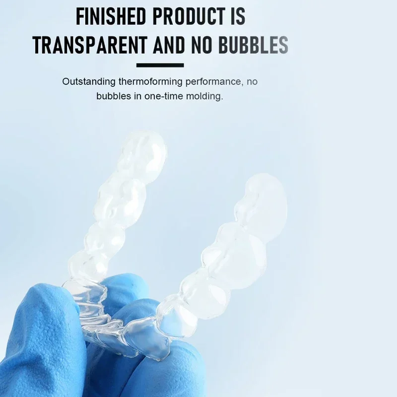 

Dental Lab Orthodontic Splint Retainer Slice Vacuum Forming Sheet Soft Hard 0.8/ 1.0/1.5/2.0Mm Thermoforming Facing Material