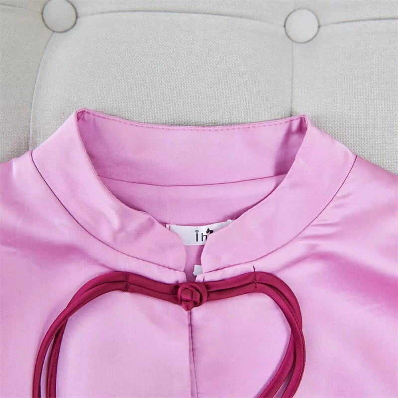 Chaqueta de mujer, chaqueta de mujer, cárdigan chino Retro rosa alta, abrigo de primavera para mujer, traje Tang de estilo nacional, abrigo con hebilla