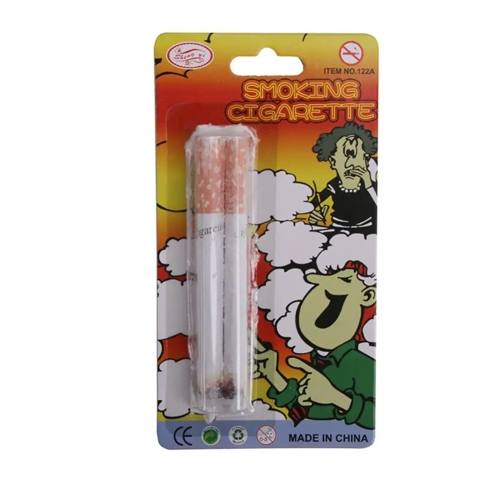 fake plastic cigarettes 2Pcs Party Funny Fake Smoking Cigarettes Lint End Practical Jokes Trick  Prank Toy Party DIY Decoration