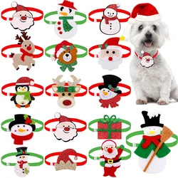 5/10PCS Dog Collars Cotton Christmas Accessories Adjustable Dog Bowties Neckties Winter Pet Dog Grooming Accessories