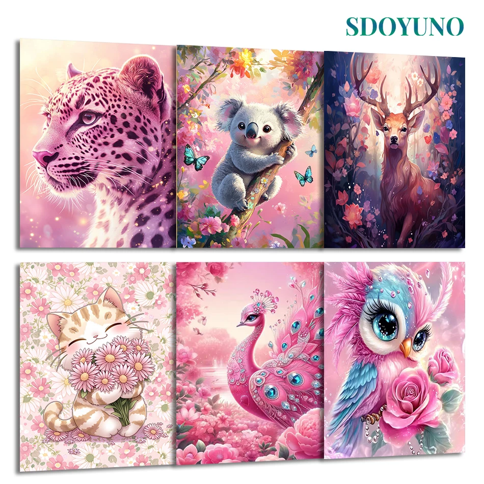

SDOYUNO Painting By Numbers Draw For Adults Diy Crafts For Handiwork Animals Drawing Picture Paint On Canvas Kit Decoration Home