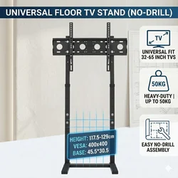 Height Adjustable Tall TV Floor Stand for 32-65 Inch LED LCD - Load Capacity 40KG - TV Mount Bracket