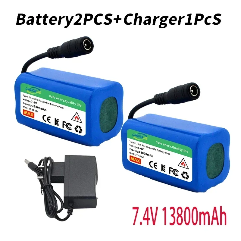 

2024 Upgrade 7.4V 13800mAh Battery For T188 T888 2011-5 V007 C18 H18 So on Remote Control RC Fishing Bait Boat Parts