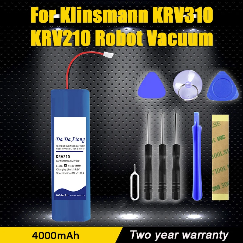 

High Quality Battery For KLiNSMANN KRV310 KRV210 Sweeping Robot Vacuum Cleaner Li-ion Rechargeable Pack Replacement 14.4V/14.8V