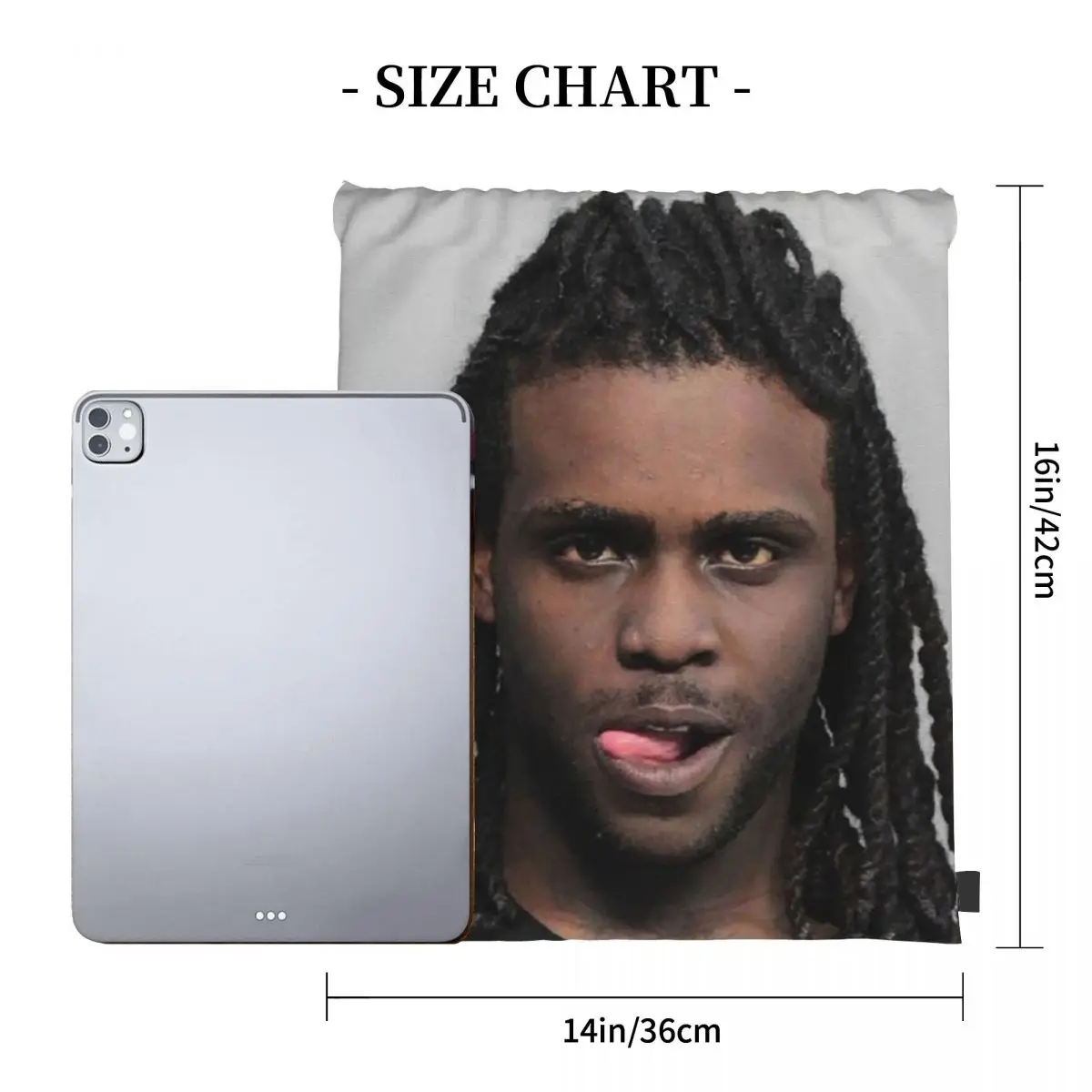 Chief Keef Mugshot Backpacks Fashion Portable Drawstring Bags Drawstring Bundle Pocket Sundries Bag Book Bags For Travel School