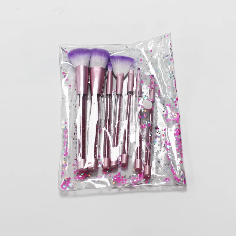 7 IN 1 sacchetto in PVC imballato capelli morbidi trucco viso fard pennello in polvere pennelli cosmetici di bellezza set kit di strumenti per donne ragazze