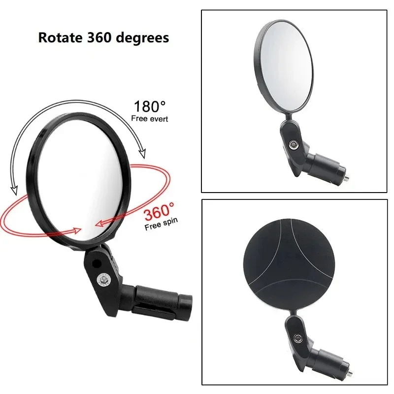 1-6PCS Universal Bicycle Rearview Mirror Adjustable Rotate Wide-Angle Cycling Handlebar Rear View for MTB Road Bike Accessories - view 2