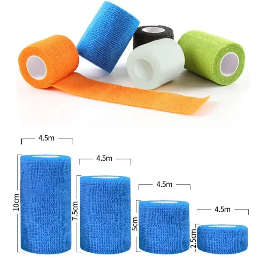 1pc Solid Color Self-Adhesive Elastic Bandage Sports Non-Woven Finger Tape Anti-Slip Protective Wrap for Football Sports