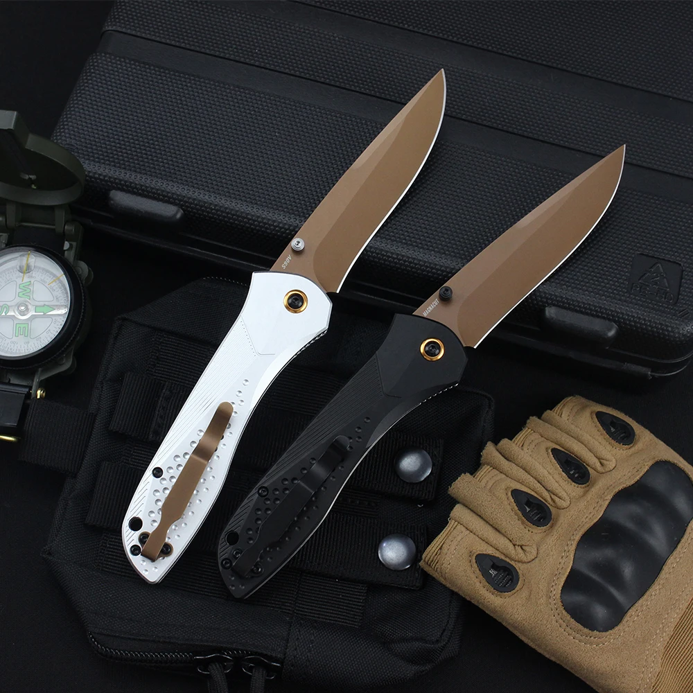 BM 710 Folding Pocket Knife Aviation Aluminum Alloy Handle S90V Blade Military Tactical Outdoor Camping Utility Knives EDC Tools