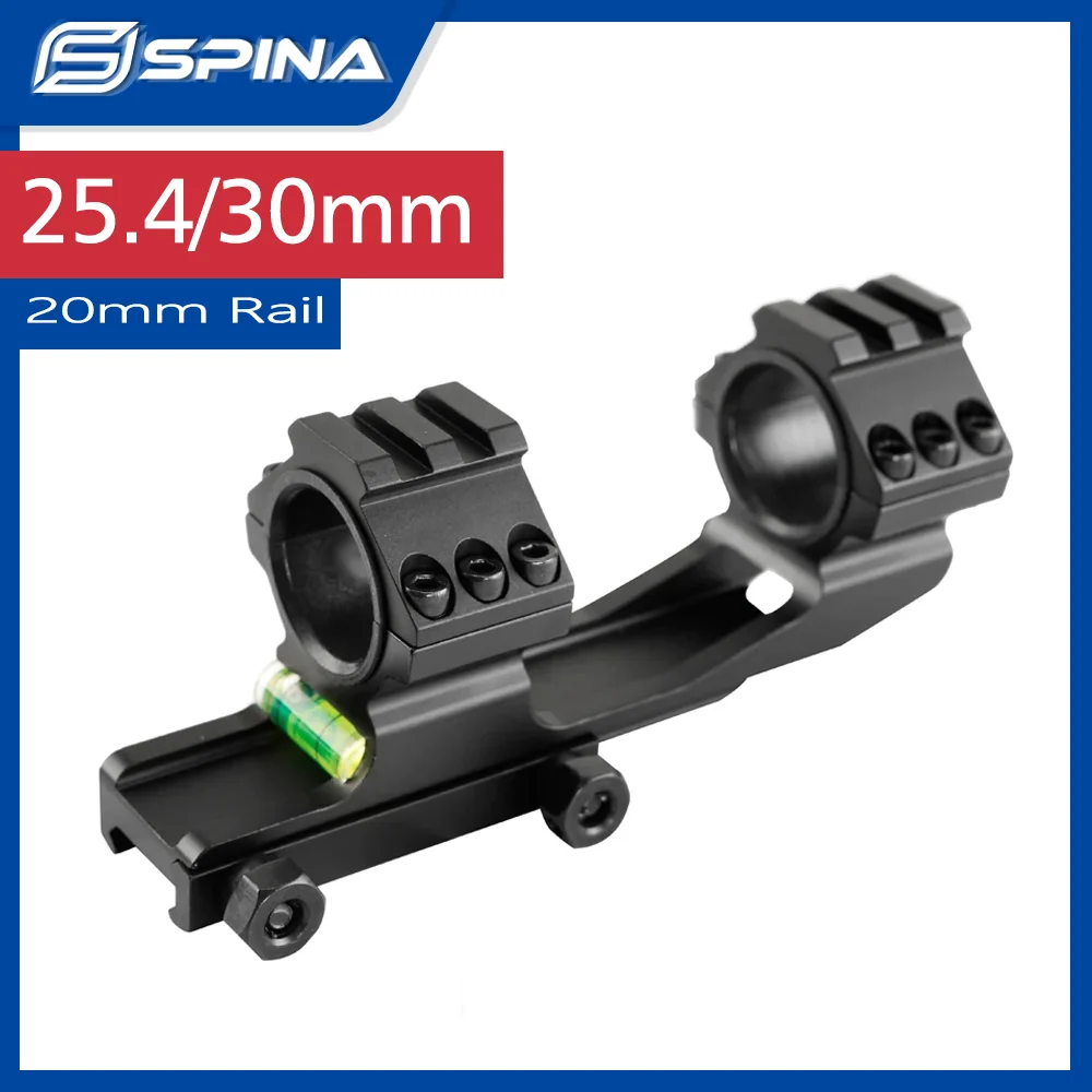 Rifle Accessories 25.4/30mm Scope Dual Ring Heavy Duty  Riflescope Mount  With Spirit Bubble Level For 20mm Picatinny