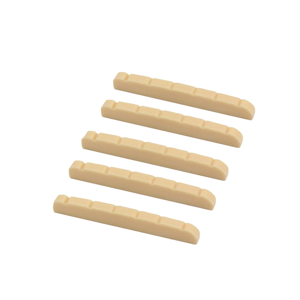 

5Pcs 6 String Bass Guitar Nut 42mm Lightweight Compact Easy to Use Resistant Chipping Flaking Gl73 Beige Guitar Nut