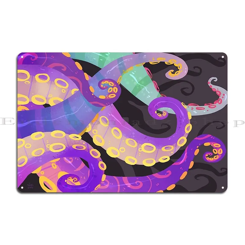 Tentacles Metal Plaque Poster Personalized Plaques Character Decoration Wall Mural Tin Sign Poster