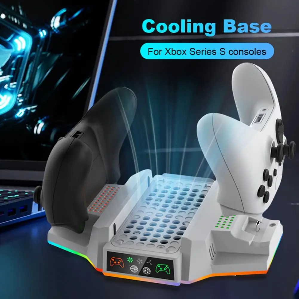 Dual-Controller-Ladestation, vertikaler RGB-Ständer mit Dual-Controller-Ladestation, USB 2.0-Anschluss für Xbox S-Spielekonsole