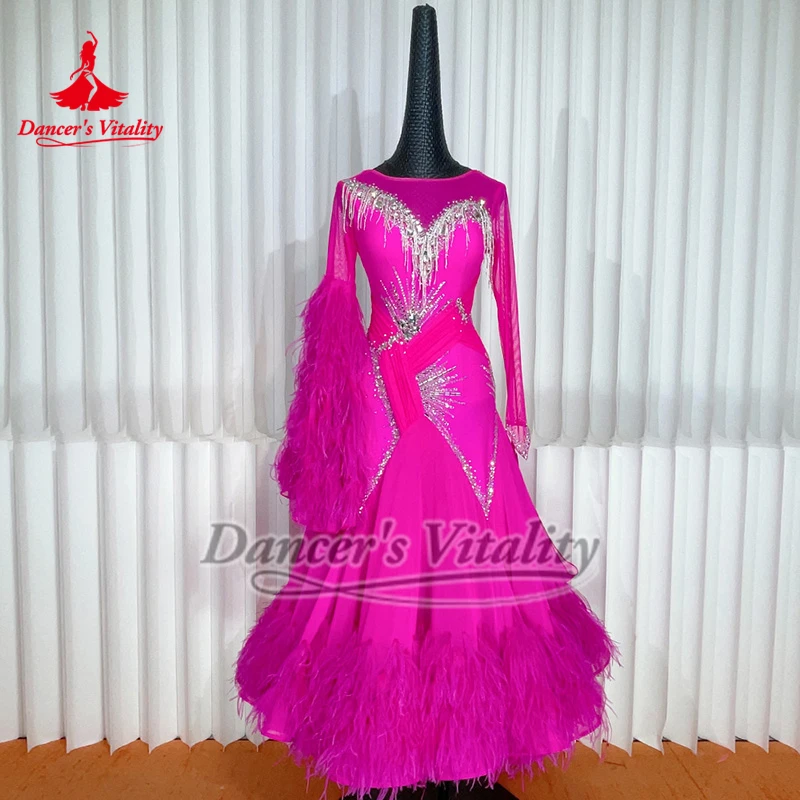 Ballsaal-Tanzkleider für Erwachsene, internationale Meisterschaft, hochwertige, maßgeschneiderte Damen-Foxtrot-Tango-Walzer-Quickstep-Kleidung