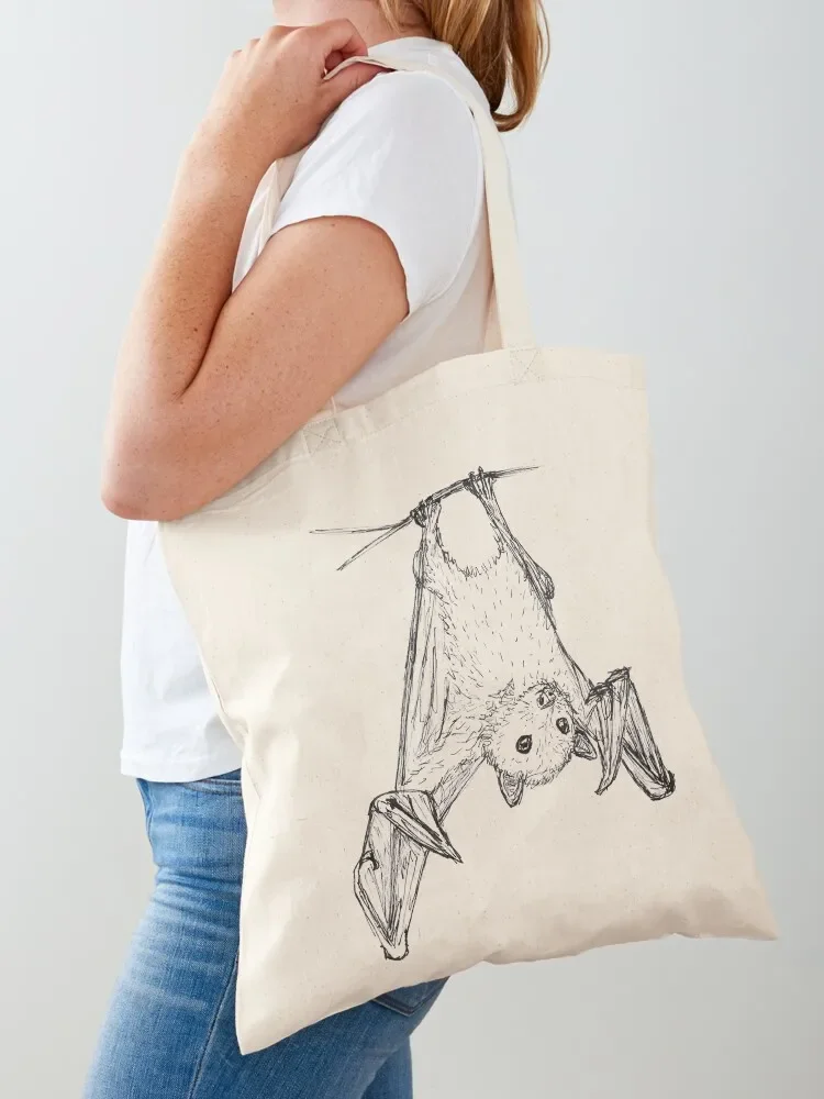 Cute Fruit Bat Hanging Ink Sketch Tote Bag women bag Shopper women bags aesthetic