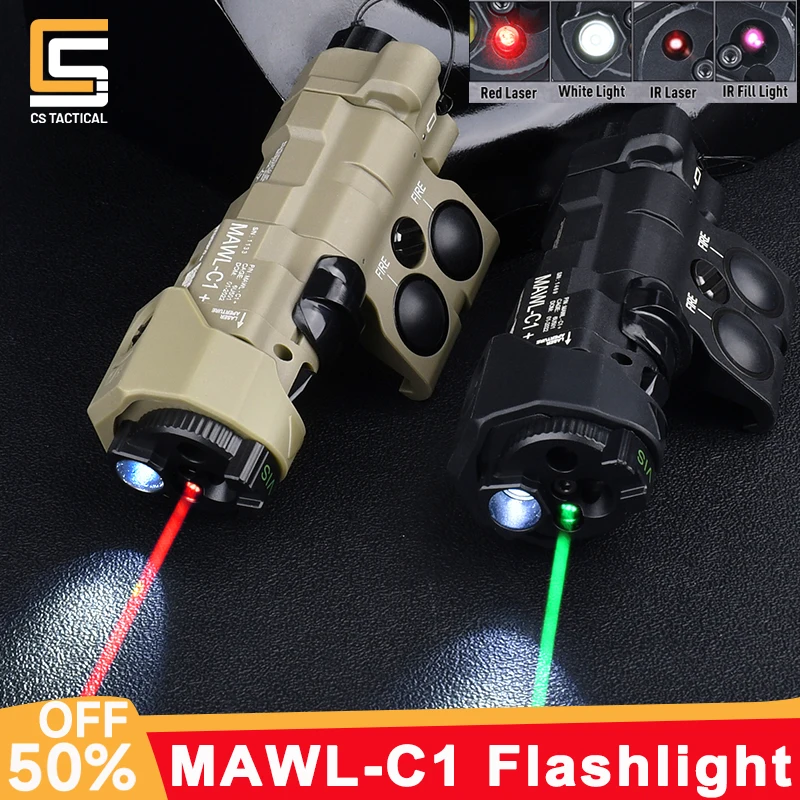 

WADSN MAWL-C1 New Upgraded Tactical Airsoft Nylon Plastic CNC LED Aiming MAWL Red Dot Green Blue Hunting Weapon Lights IR Laser