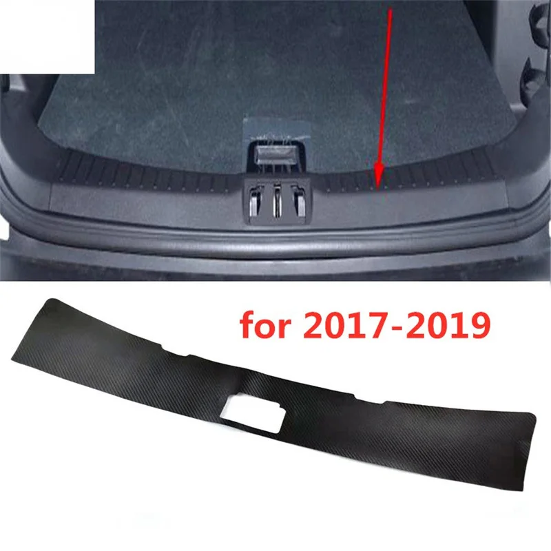 1PC Car Sticker Carbon Fiber Texture PU Leather Trunk Door Sill Decorative Cover for 2013 2014 2015 2016 2019 FORD KUGA