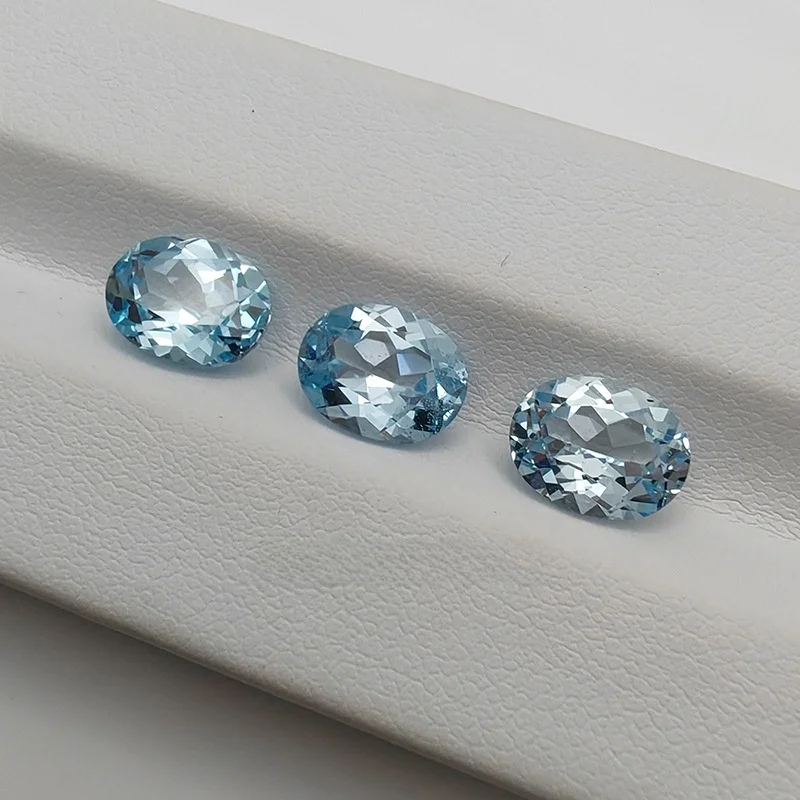 

Ювелирные изделия Jinglin, лаборатория, культивированный овальный аквамарин, метод вытягивания, красочные ювелирные изделия из драгоценных камней, свободный камень, свет, роскошный стиль