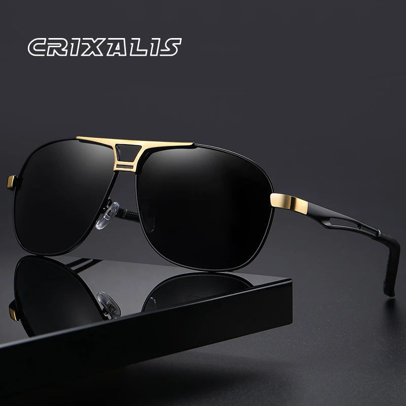 CRIXALIS Pilot Polarized Sunglasses Men Outdoor Sport Fishing Sun Glasses Male Fashion Anti Glare Driving Shades UV Protection