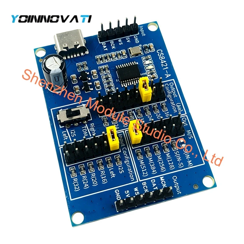 CS8421 I2S IIS Sample Rate Converter Board 3-Wire to 4-Wire with MCLK Master Slave Digital Audio Interface Board for DAC Audio