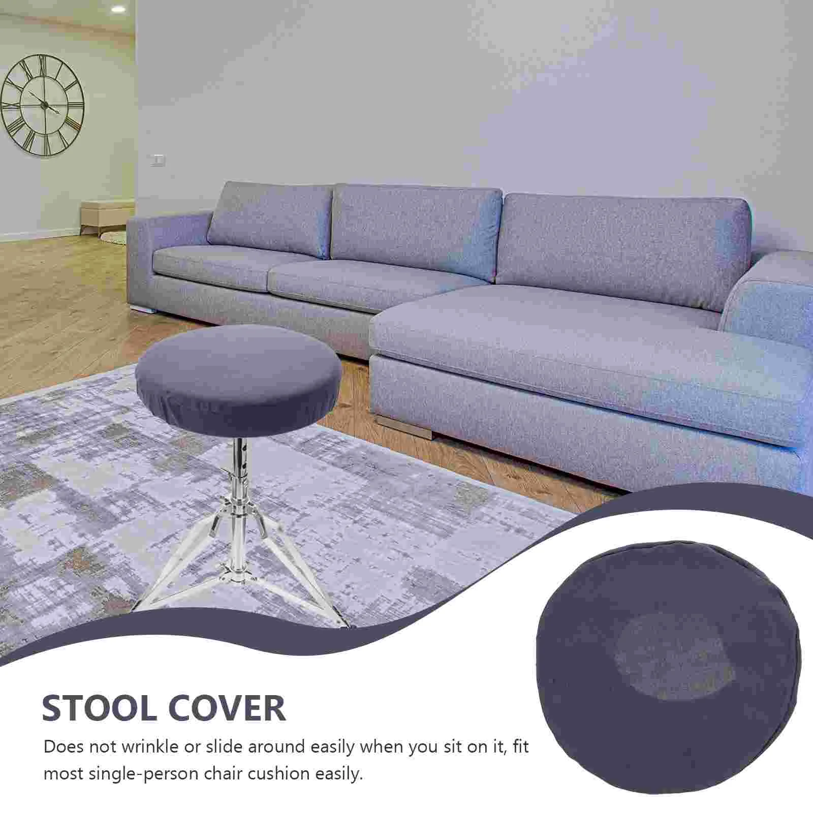 Stool Cover Chair Bar Stools Elastic Round Polyester Circle Revolving Protector Office