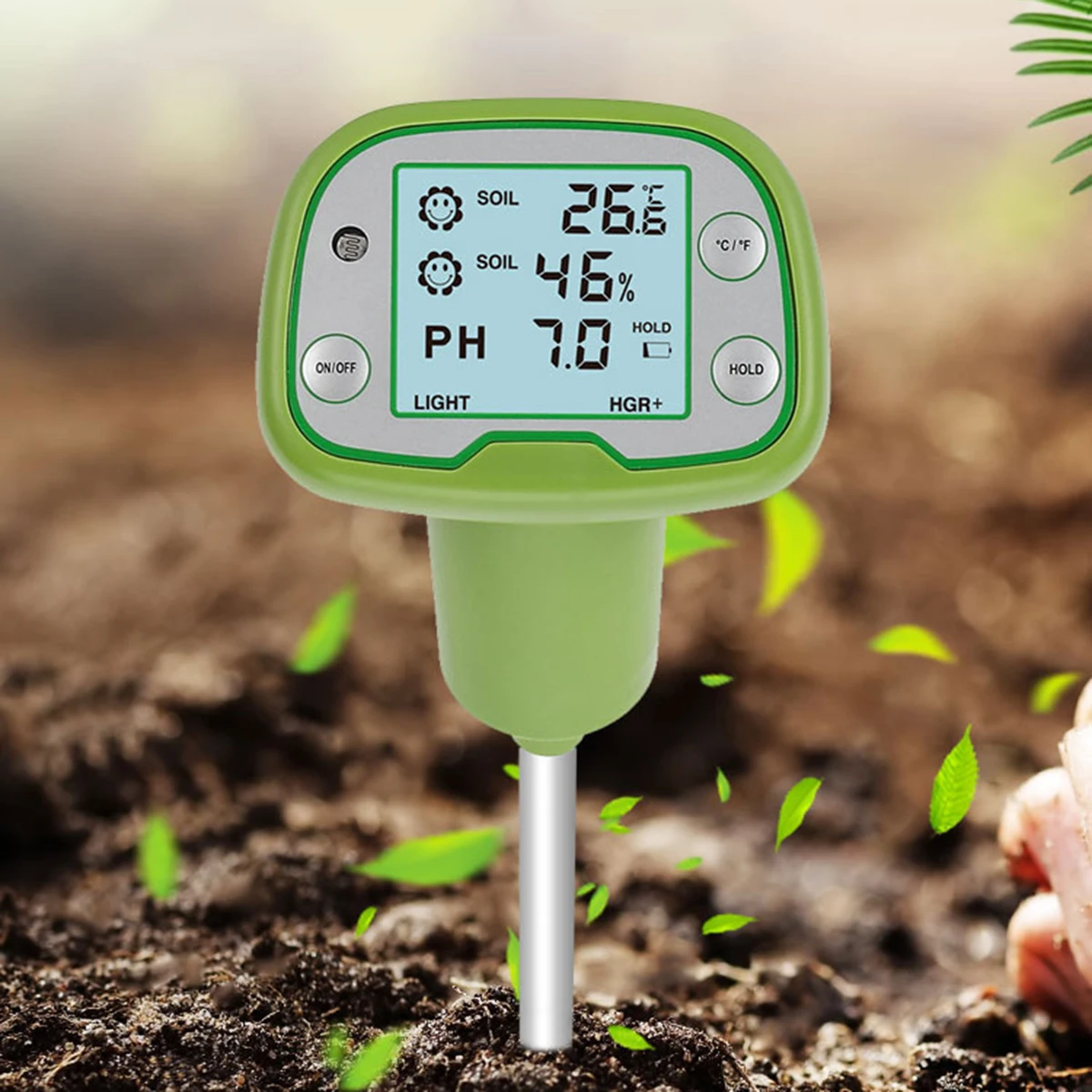 4 в 1, pH-метр почвы, ЖК-дисплей с подсветкой, анализатор питательных веществ, датчик влажности, тестер почвы для садоводства, гидропоники, посадки