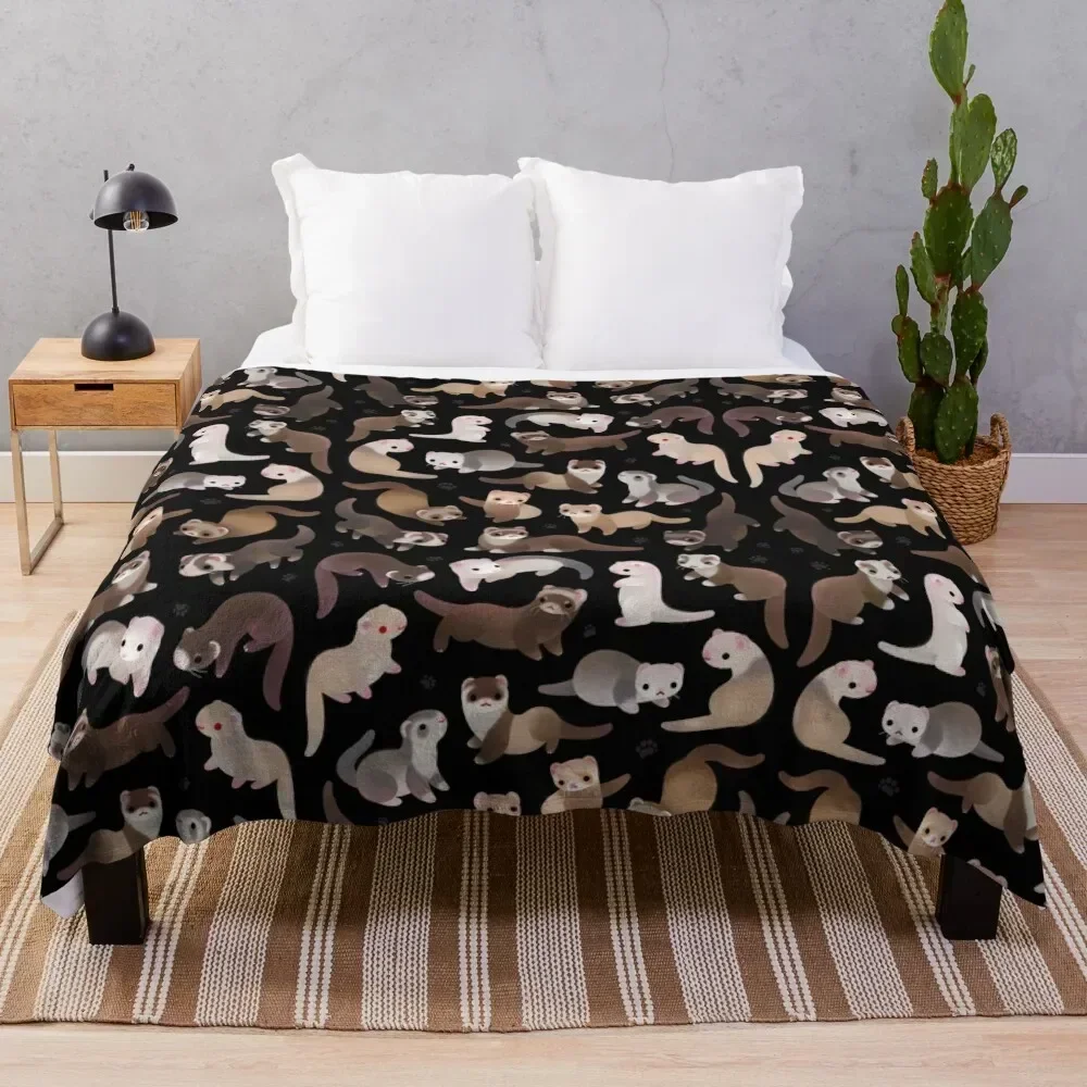 Ferret - dark Throw Blanket Moving Luxury St Blankets For Bed Single Blankets