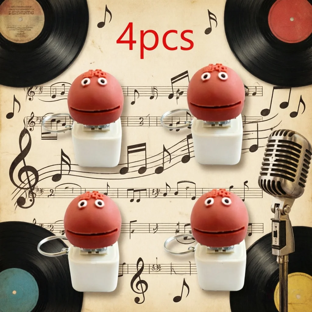 Funny voice keycap accessories, rechargeable buttons, pressure reducing keycaps, click to light up wooden fish cart hanging acce
