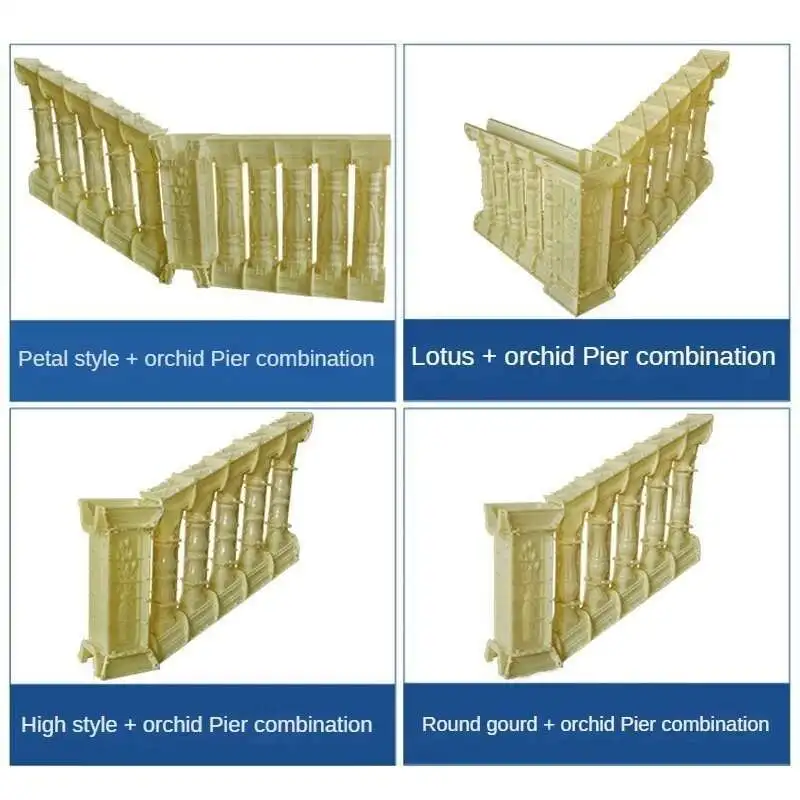 European Roman Column Cement Railing Model Villa Outdoor&indoor Slope Template Inclined Staircase Handrail Mold Guardrail