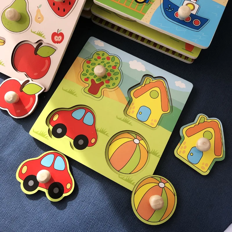 Grasp Board Jigsaw Puzzles Children's Early Education Cognitive Benefit Intelligence Toy Baby Block Shape Matching Toys