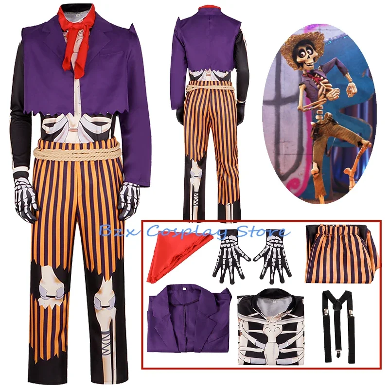 Anime Hector Rivera Cosplay Costume Great-grandfather Outfits Man Play Uniform Halloween Party Co Co Suit Skeleton Clothing