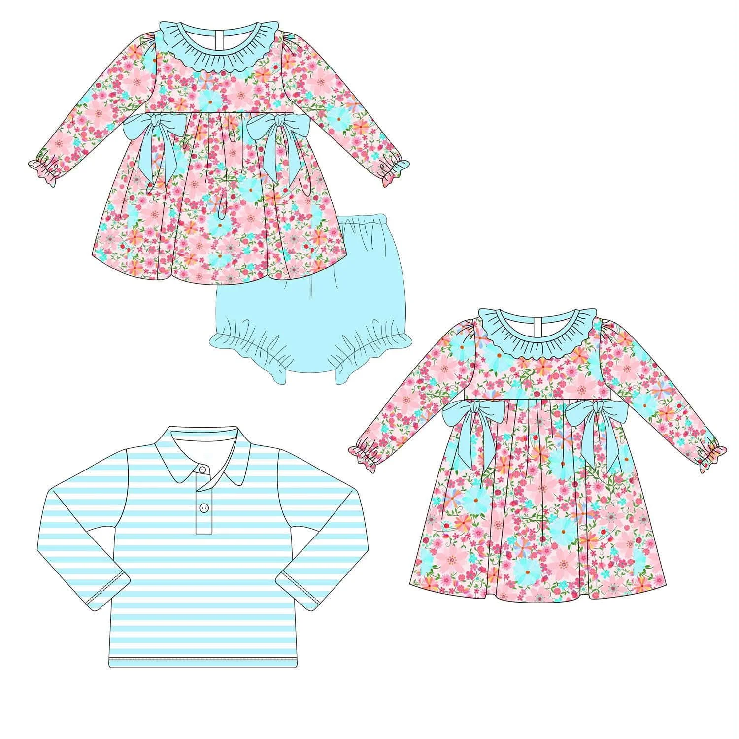 Baby Clothing Boutique - Abbigliamento floreale per bambine, completi coordinati,