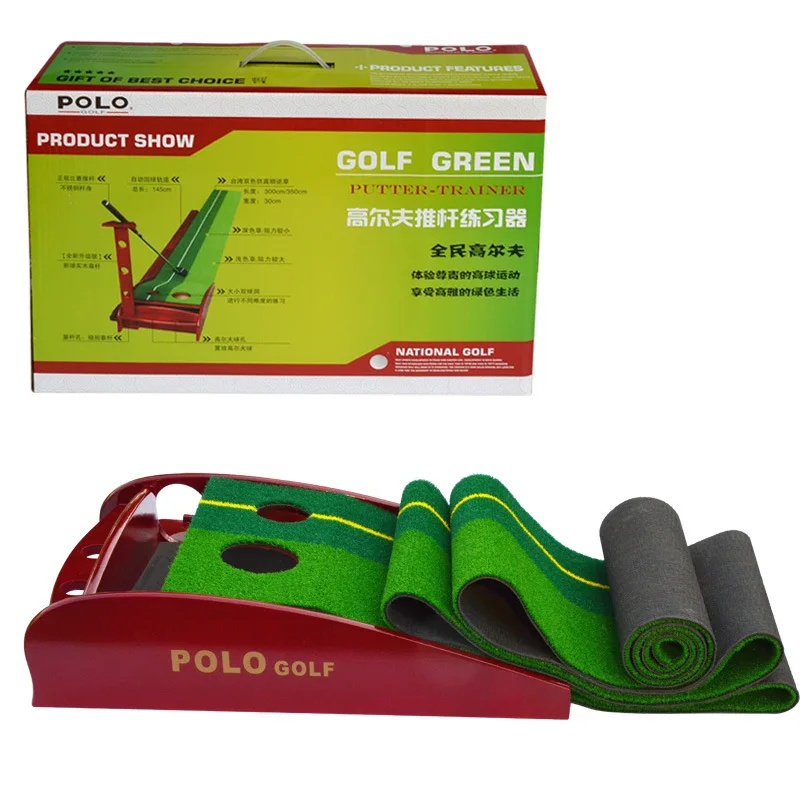 Pratica per putter da golf indoor, coperta da allenamento in velluto, forniture per pratiche da fairway da golf in legno massello