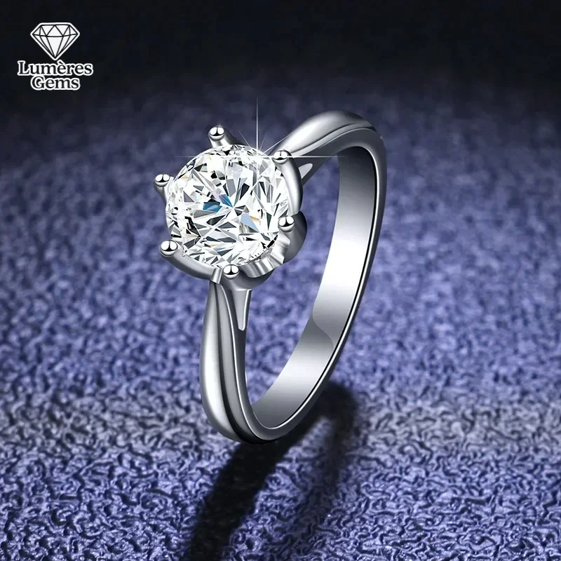 

Women'S Luxury PT950 Platinum Wedding Ring With GRA Credentials Real D Color VVS 1 Carar Moissanite Diamond Rings Fine Jewelry