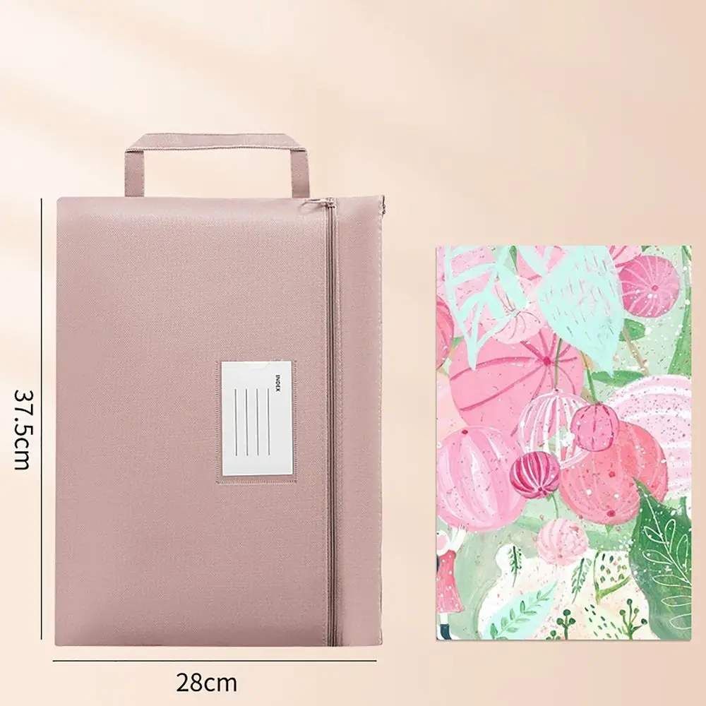 Organizer File portabel tahan air, tas dokumen kain Oxford pemegang File kapasitas besar lapisan ganda untuk perlengkapan kantor