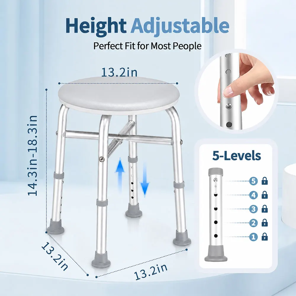 Adjustable Swivel Bath Seat Shower Chair for Inside Shower, Shower Seat for Inside Tub Bathroom Bench Bath Chair for Elderly and image 2