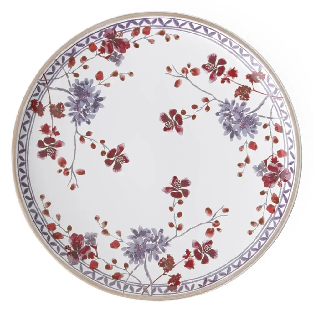 

Artesano Pncal Lavender Pizza/Buffet Plate, 12.5 In, Premium Porcelain, White/Multicolored
